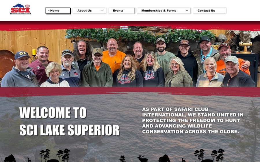 Screenshot of the SCI Lake Superior website