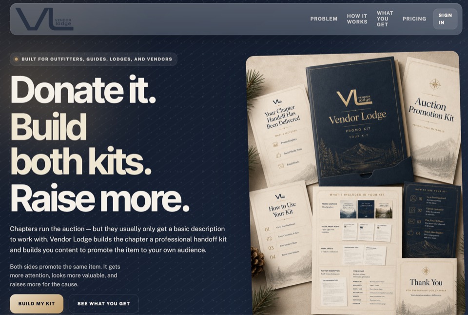Vendor Lodge homepage
